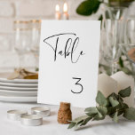 Elegante und moderne Schwarz-Weiß-Hochzeit Tischnummer<br><div class="desc">Eine moderne Typografie für Ihre Hochzeitsstätte: Wählen Sie diese einfache und elegante Hochzeitssuite. Vollständig anpassbar: Sie können sowohl den Hintergrund als auch die Textfarbe beliebig ändern.</div>