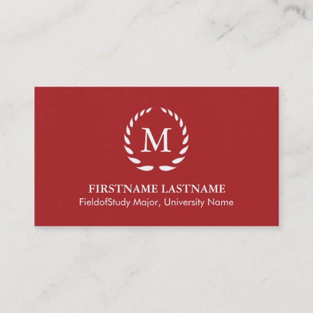 Elegante und moderne Student Business Cards Telefonnummerkarte (Vorderseite)