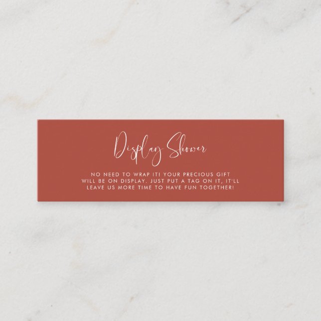 Elegante und moderne Terracotta Duschkarte Mini Visitenkarte (Vorderseite)