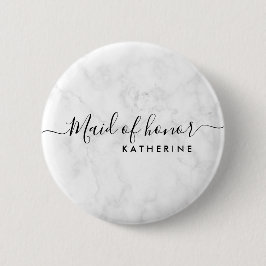 Elegante und moderne Trauzeugin aus weißem Marmor Button