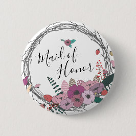 Elegante und moderne Trauzeugin der Blume Button