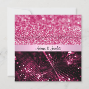 ELEGANTE UND MODERNE WEDING SPARKLE PINK EINLADUNG
