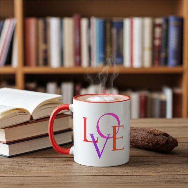 Elegante und Niedliche "LIEBE" Typografie Tasse (Von Creator hochgeladen)