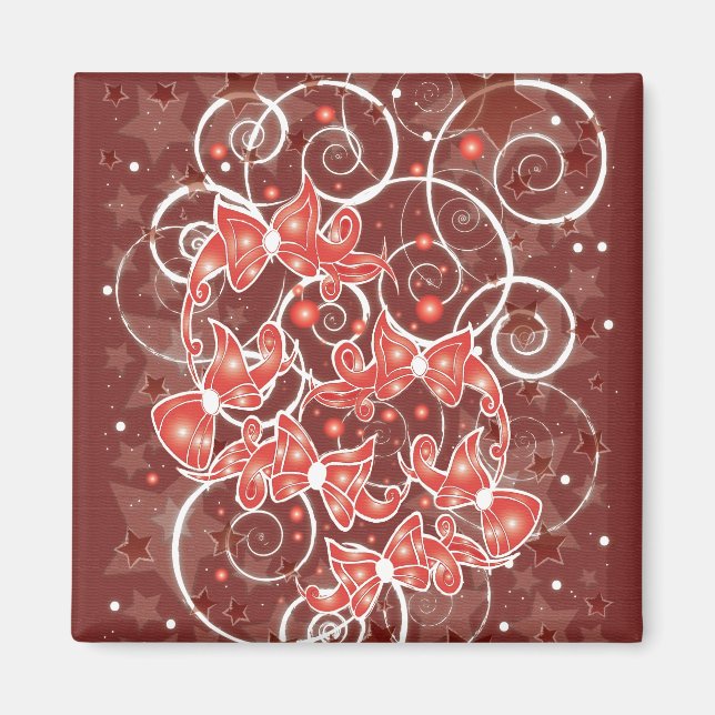 Elegante und Niedliche Weihnachtsmänner und -stars Magnet (Vorne)