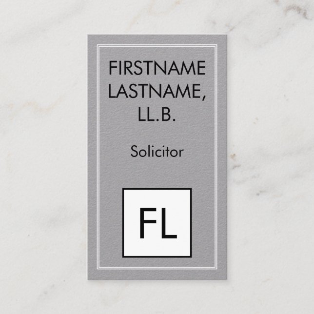 Elegante und respektable Solicitor Business Card Visitenkarte (Vorderseite)