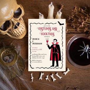 Elegante und Retro-Kostüme Halloween-Party Einladung