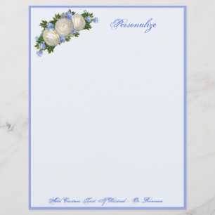 Elegante und romantische Blaue Flora Weißer Rosen