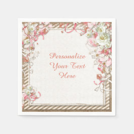 Elegante und romantische Blume Blumengarten Serviette