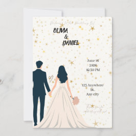 Elegante und romantische Einladungskarte für Hochz Einladung