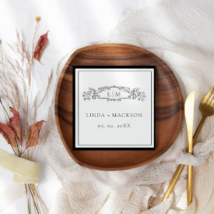 Elegante und schicke Hochzeit mit botanischem Wapp Serviette