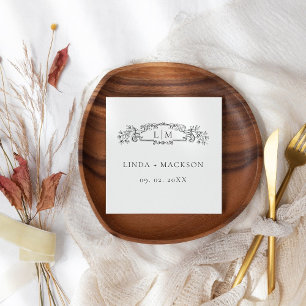 Elegante und schicke Hochzeit mit botanischem Wapp Serviette