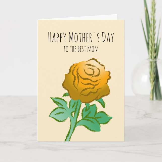 Elegante und schöne orange Rose Karte (Vorderseite)