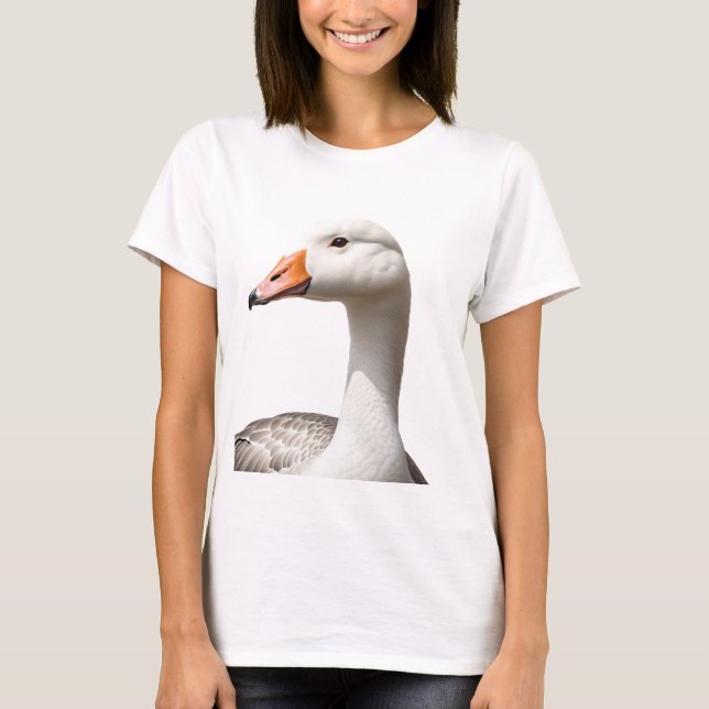 elegante und stilvolle Abbildung einer Gans T-Shirt (Vorderseite)