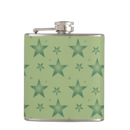 Elegante und stilvolle Olive Stars auf dem Sage Gr Flachmann