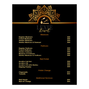 Elegante und stilvolle Preisliste für Nageldesign Poster