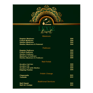 Elegante und stilvolle Preisliste für Nageldesign Poster
