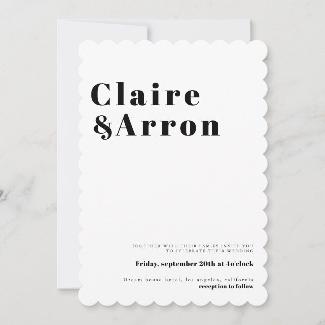 Elegante und trendige Einladung zur Hochzeit (Vorderseite)