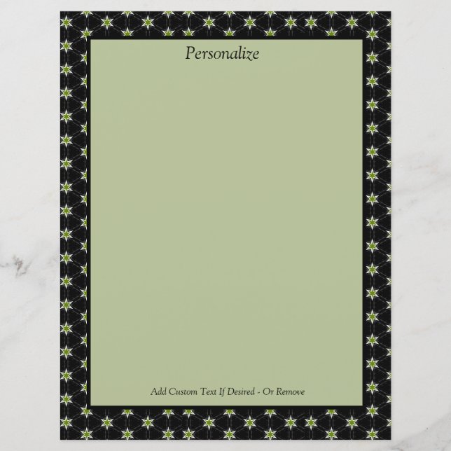 Elegante und trendige grüne und schwarze Sterne pe (Vorderseite)