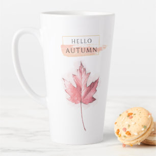 Elegante und trendige Herbstblattzeichnung Milchtasse