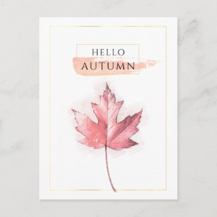 Elegante und trendige Herbstblattzeichnung Postkarte