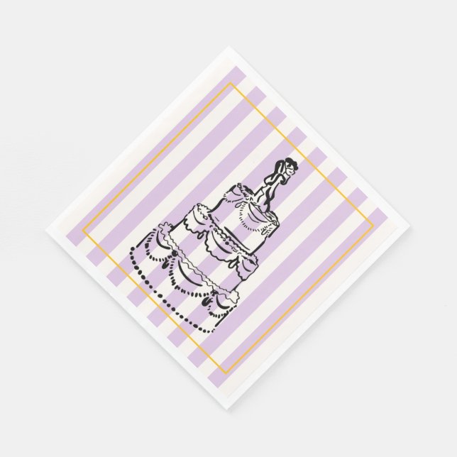 Elegante und verspielte Pastellstreifen Serviette (Ecke)