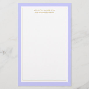 Elegante und weibliche Periwinkle Gold Personalisi Briefpapier