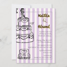 Elegante und whimsische Pastellstreifen  Einladung