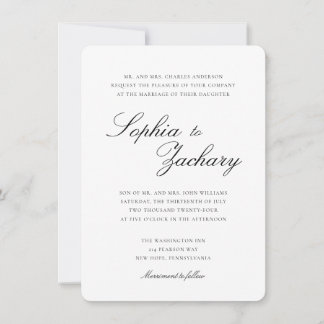 Elegante und zeitlose Hochzeitseinladung Einladung