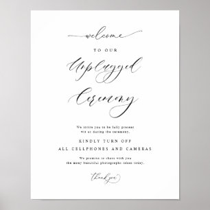 Elegante Unplugged-Zeremonie Vertikales Hochzeitss Poster