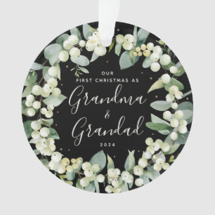 Elegante Unser erstes Weihnachten als Großeltern-F Ornament