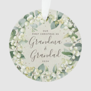 Elegante Unser erstes Weihnachten als Großeltern-F Ornament