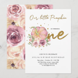 Elegante unser kleiner Pumpkin erster Geburtstag Einladung