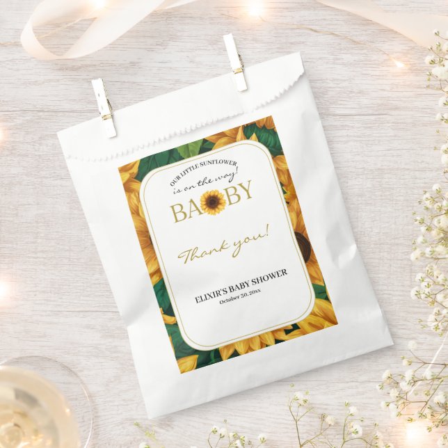 Elegante "Unsere kleine Sonnenblume" Moderne Babyd Geschenktütchen (Ausgeschnitten)