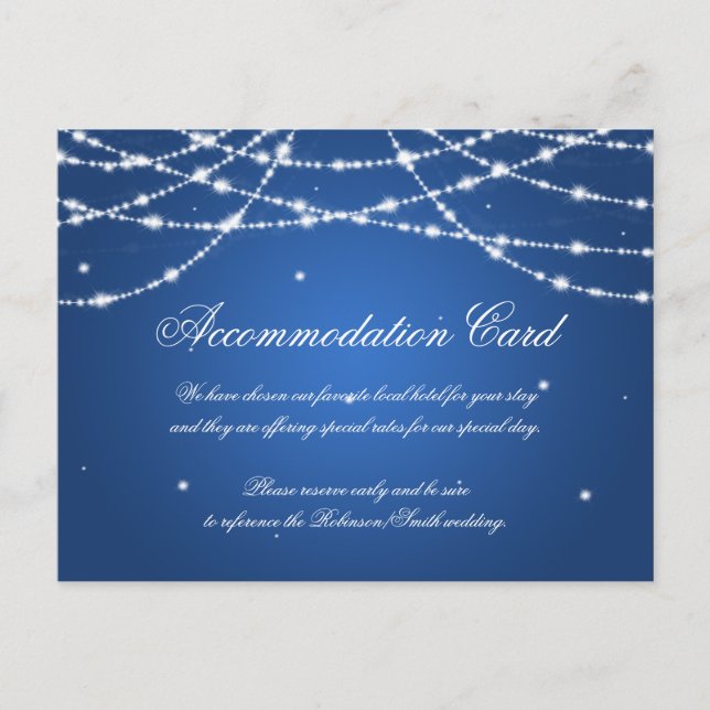 Elegante Unterkunft Sparkling String Blue Postkarte (Vorderseite)