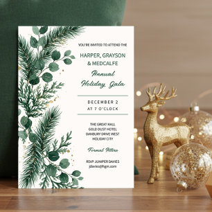 Elegante Unternehmens-Weihnachtsgala in Smaragdgrü Einladung