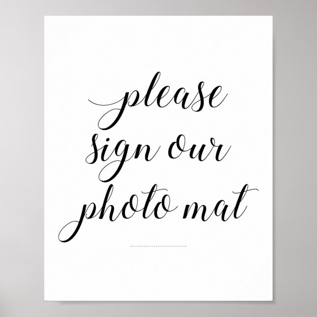 Elegante Unterschreiben Sie unser Foto Mat Wedding Poster (Vorne)