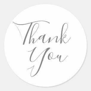 Elegante Unterschrift Hochzeit Vielen Dank Runder Aufkleber