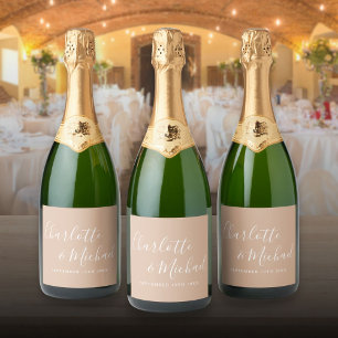Elegante Unterschrift Schrift Tan Taupe Hochzeit