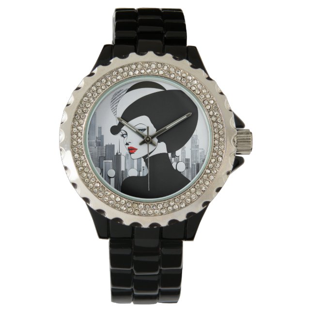 Elegante Uptown Girl New York High Society Armbanduhr (Vorderseite)