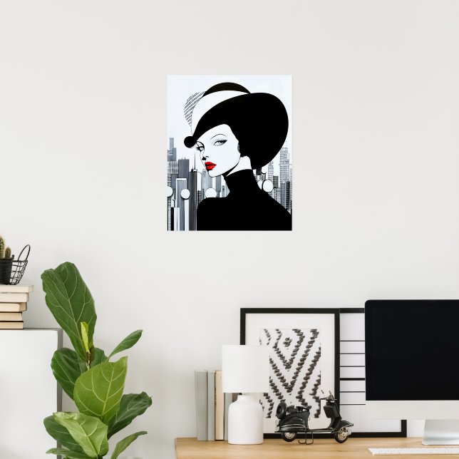 Elegante Uptown Girl New York High Society Poster (Heimbüro)