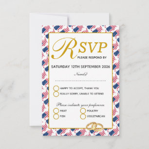 Elegante US AMERICA Wedding RSVP Response Card Karte