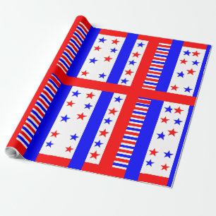 Elegante US Flagge-Muster USA Flaggenfarben Geschenkpapier
