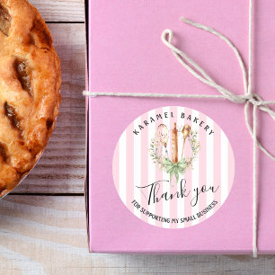 Elegante Utensilien Kochen Bäckerei Danke Runder Aufkleber