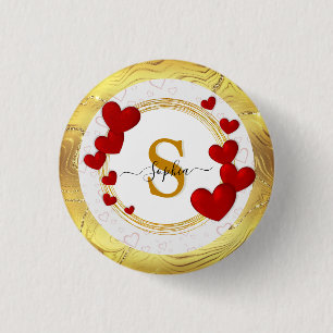 Elegante Valentine, Liebe, Hochzeit zum Jahrestag Button