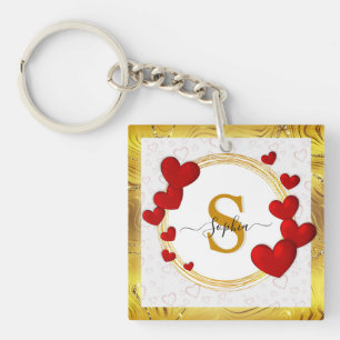 Elegante Valentine, Liebe, Hochzeit zum Jahrestag Schlüsselanhänger