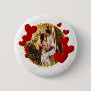 Elegante Valentine, Liebe, Jubiläum Rotes Herz Button