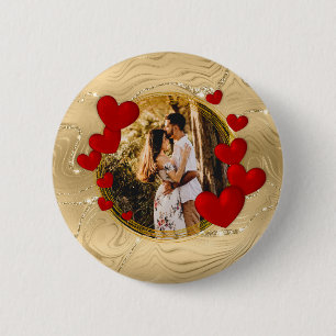 Elegante Valentine, Liebe, Jubiläum Rotes Herz Button
