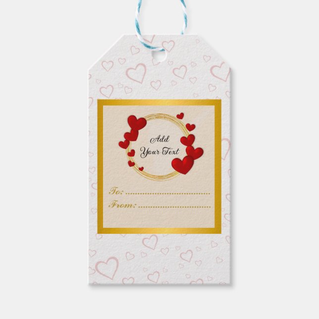 Elegante Valentine, Liebe, Jubiläum Rotes Herz Geschenkanhänger (Vorderseite)