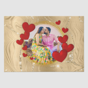 Elegante Valentine, Liebe, Jubiläum Rotes Herz Seidenpapier