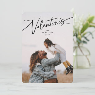 Elegante Valentinstag-Flat-Photo-Karte mit Schrift Feiertagskarte